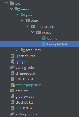 Структура папок com/ringo/rinova