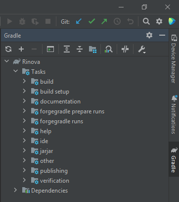 Панель Gradle в IDEA